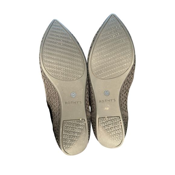 Rothy's Black Basic Honeycomb Washable The Point Slip On Flats Shoe Size 7 - Picture 8 of 9